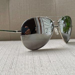 NYS City Sunglasses Mirror Lenses Silver Tone Frame Unisex Sunglasses Shades